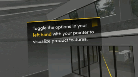 3D render of a window beside control panel of interactions.