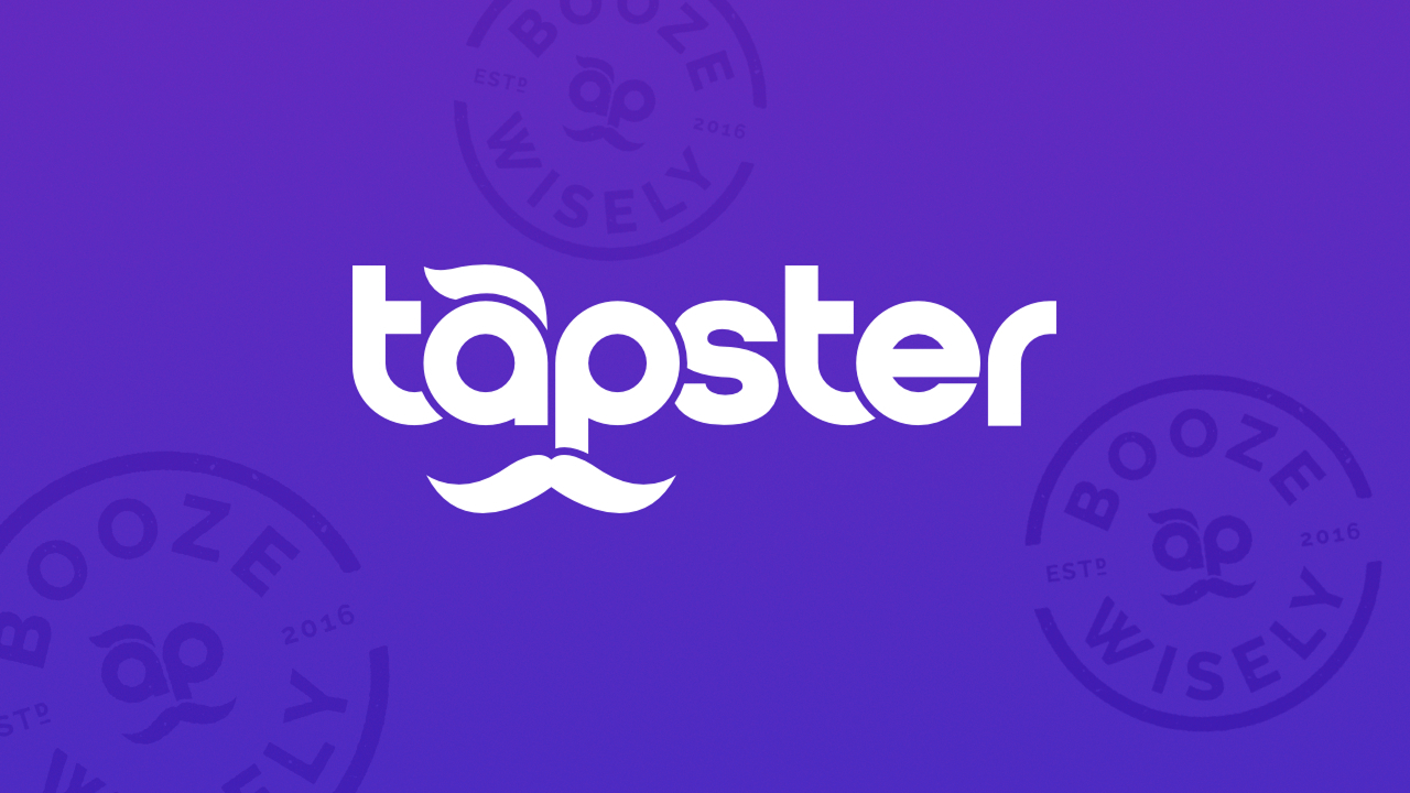 Tapster logo depicts a bespectacled bartender with a raised eyebrow.